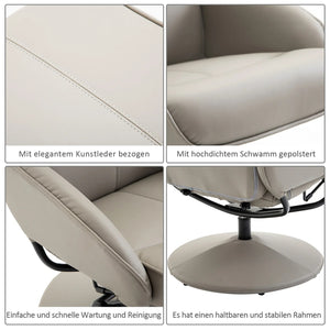 Poltrona relax porta TV con poggiapiedi, 120 kg