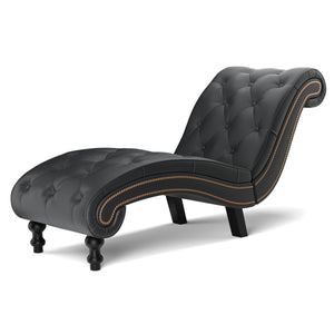 Relaxliege Leder schwarz