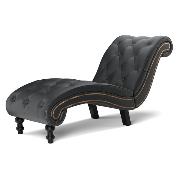 Relaxliege Leder schwarz