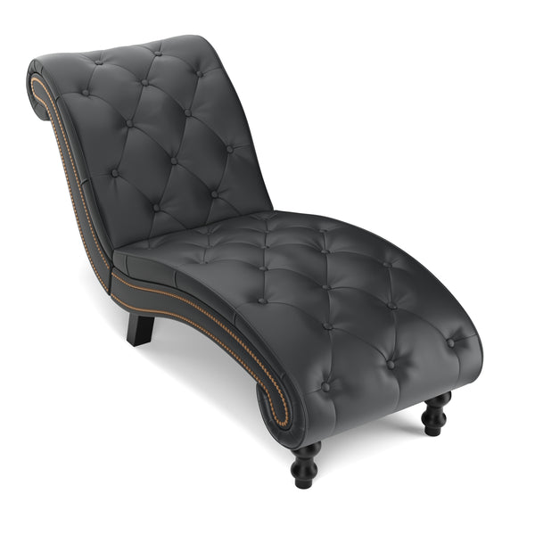 Relaxliege Leder schwarz