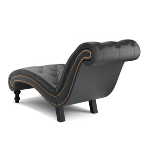 Relaxliege Leder schwarz