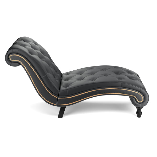 Relaxliege Leder schwarz
