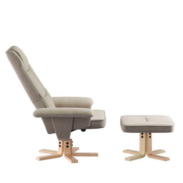 Relaxsessel DERBY mit Hocker beige