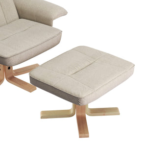 Relaxsessel DERBY mit Hocker beige