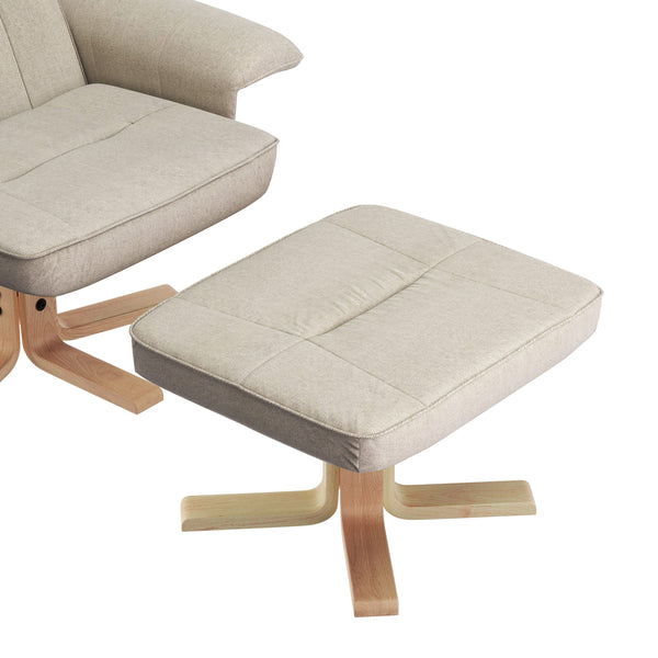 Relaxsessel DERBY mit Hocker beige