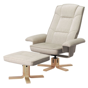 Relaxsessel DERBY mit Hocker beige