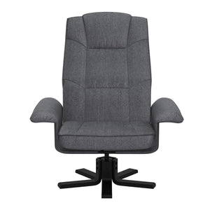 Relaxsessel DERBY mit Hocker hellgrau