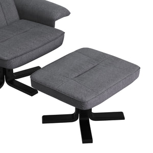 Relaxsessel DERBY mit Hocker hellgrau