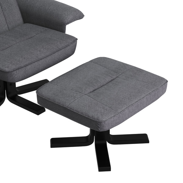 Relaxsessel DERBY mit Hocker hellgrau