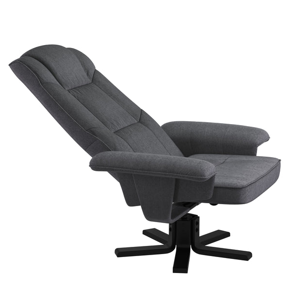 Relaxsessel DERBY mit Hocker hellgrau