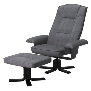 Relaxsessel DERBY mit Hocker hellgrau