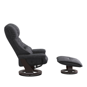 Relaxsessel LESTER mit Hocker anthrazit