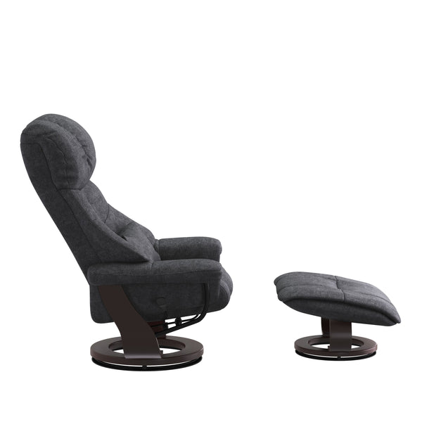 Relaxsessel LESTER mit Hocker anthrazit