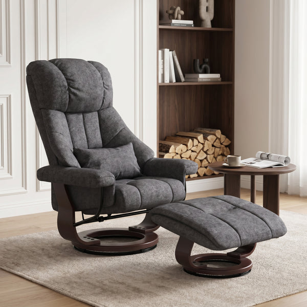 Relaxsessel LESTER mit Hocker anthrazit