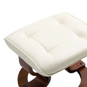 Relaxsessel Leder VITALII mit Hocker beige