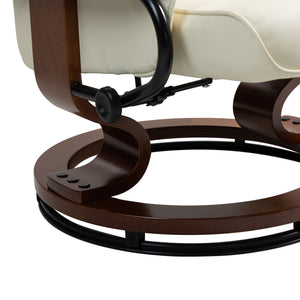 Relaxsessel Leder VITALII mit Hocker beige