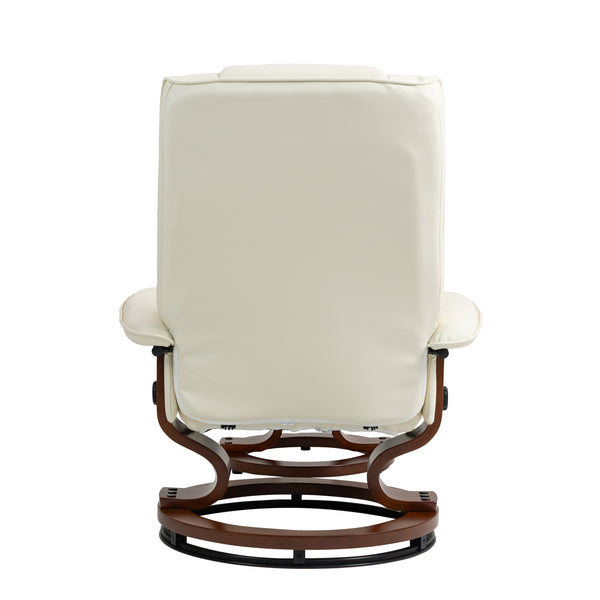 Relaxsessel Leder VITALII mit Hocker beige
