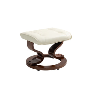 Relaxsessel Leder VITALII mit Hocker beige