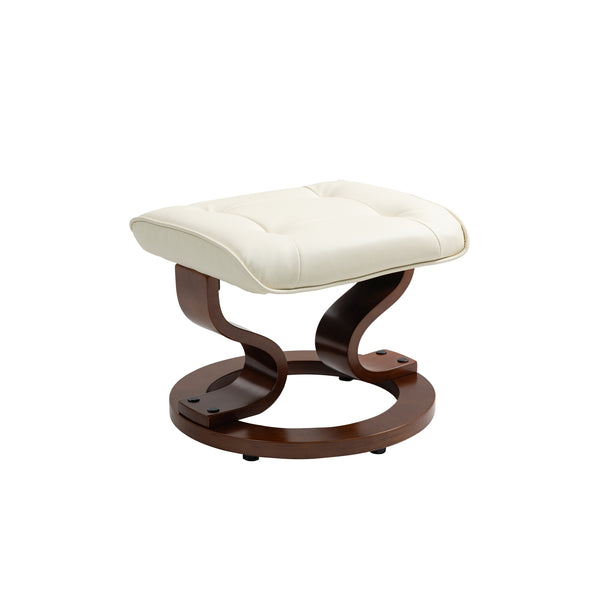 Relaxsessel Leder VITALII mit Hocker beige