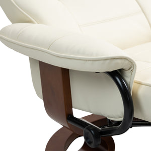 Relaxsessel Leder VITALII mit Hocker beige