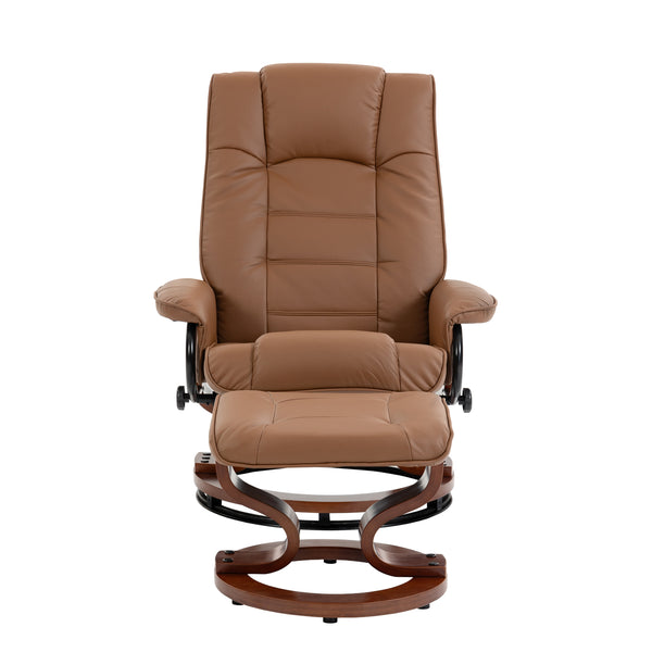 Relaxsessel Leder VITALII mit Hocker braun