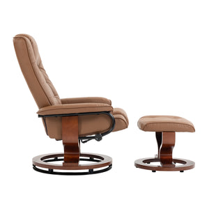 Relaxsessel Leder VITALII mit Hocker braun