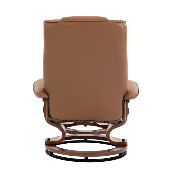 Relaxsessel Leder VITALII mit Hocker braun