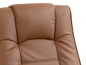 Relaxsessel Leder VITALII mit Hocker braun