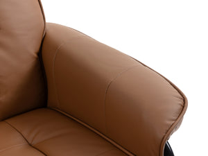 Relaxsessel Leder VITALII mit Hocker braun