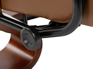 Relaxsessel Leder VITALII mit Hocker braun