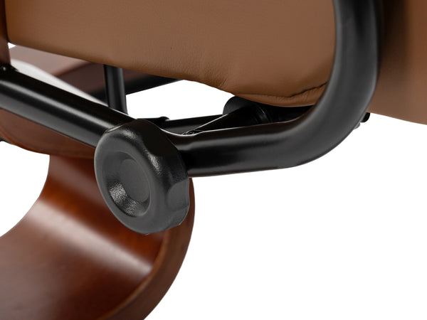 Relaxsessel Leder VITALII mit Hocker braun