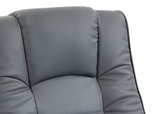 Relaxsessel Leder VITALII mit Hocker anthrazit
