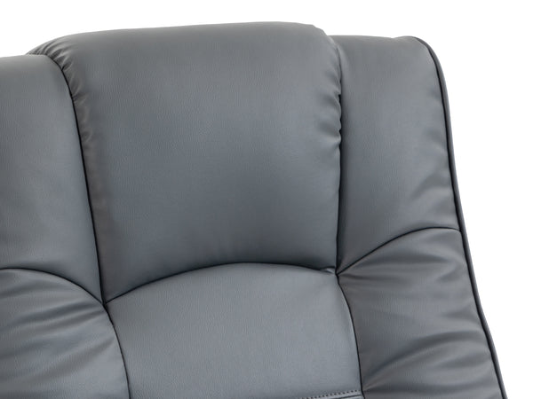 Relaxsessel Leder VITALII mit Hocker anthrazit