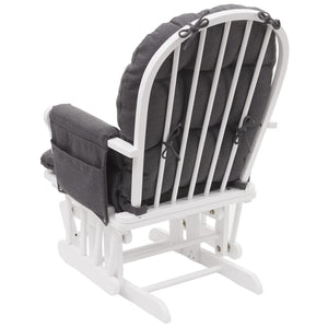 Relaxsessel Schwingstuhl mit Hocker ~ dunkelgrau, Gestell weiss
