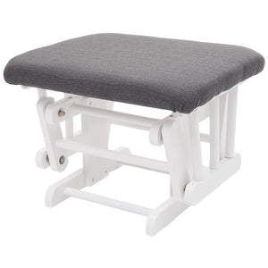 Relaxsessel Schwingstuhl mit Hocker ~ dunkelgrau, Gestell weiss