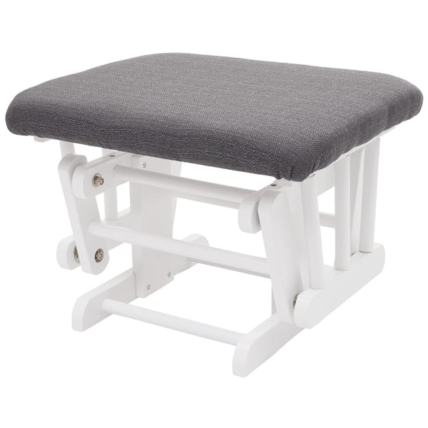 Relaxsessel Schwingstuhl mit Hocker ~ dunkelgrau, Gestell weiss