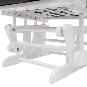 Relaxsessel Schwingstuhl mit Hocker ~ dunkelgrau, Gestell weiss