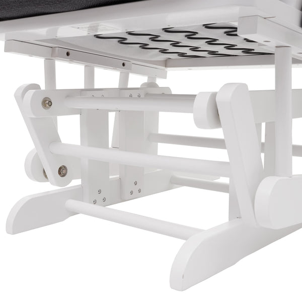 Relaxsessel Schwingstuhl mit Hocker ~ dunkelgrau, Gestell weiss