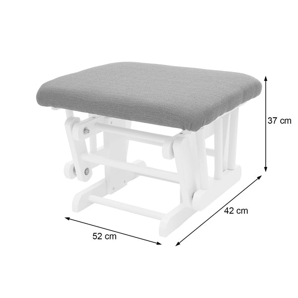 Relaxsessel Schwingstuhl mit Hocker ~ dunkelgrau, Gestell weiss
