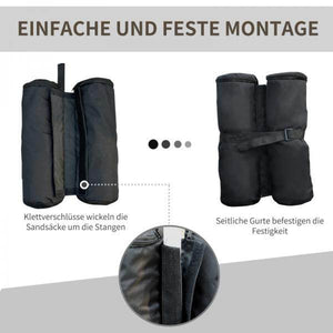 Pavillon Standfuss für Faltpavillon Partyzelt Festzelt 4 Stück 4er-Set schwarz