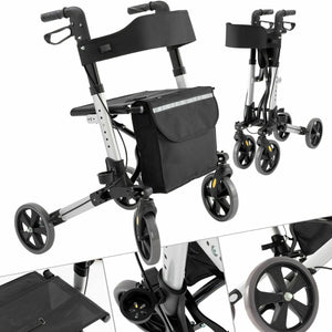 Rollator Gehhilfe Alu bis 136kg + Tasche + faltbar