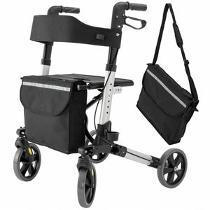 Rollator Gehhilfe Alu bis 136kg + Tasche + faltbar