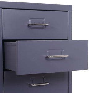 Rollcontainer Boston 10 Schubladen Stahlschrank 110x28x41cm dunkelgrau
