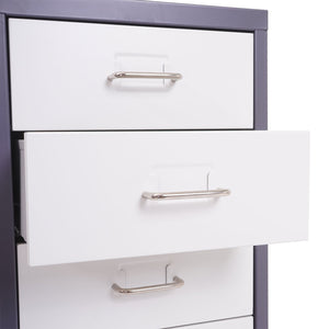 Rollcontainer Boston 6 Schubladen 69x28x41cm dunkelgrau weiss