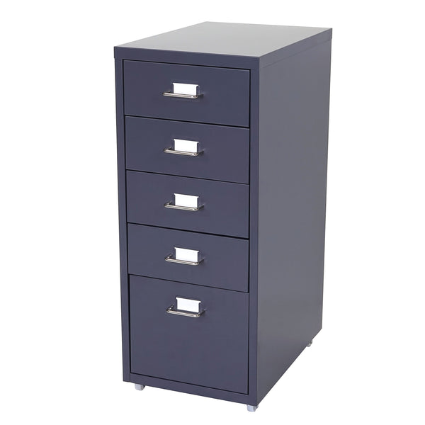 Rollcontainer Boston 5 Schubladen Stahlschrank 69x28x44cm Dunkelgrau