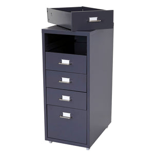 Rollcontainer Boston 5 Schubladen Stahlschrank 69x28x44cm Dunkelgrau