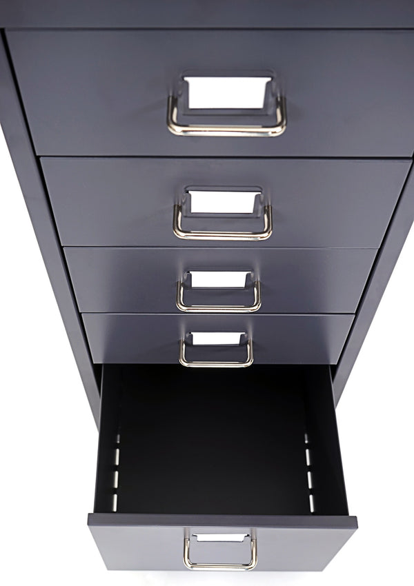 Rollcontainer Boston 5 Schubladen Stahlschrank 69x28x44cm Dunkelgrau
