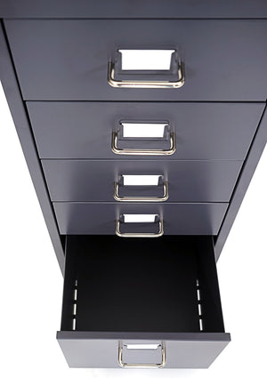 Rollcontainer Boston 6 Schubladen Stahlschrank 69x28x44cm Dunkelgrau