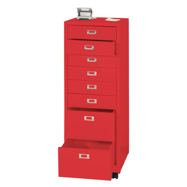 Rollcontainer JAM-L49 Aktenschrank Metall 115x40x41cm 8 Schubladen