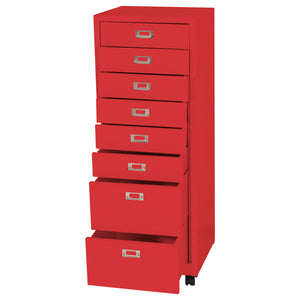 Rollcontainer JAM-L49 Aktenschrank Metall 115x40x41cm 8 Schubladen
